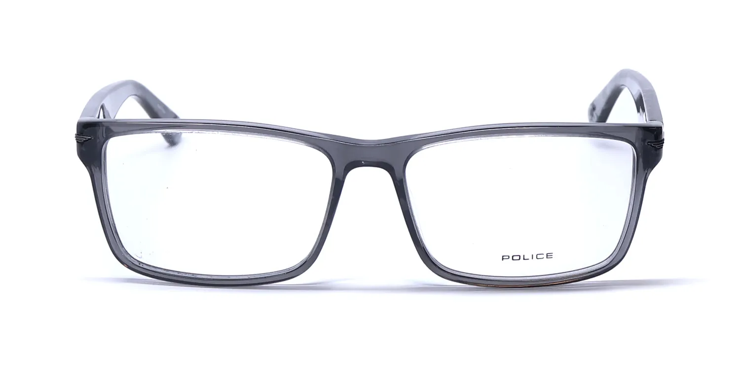 Police Vpl391 Blackbird 3 06s8 Eyeglasses Transparent Grey 55mm 3