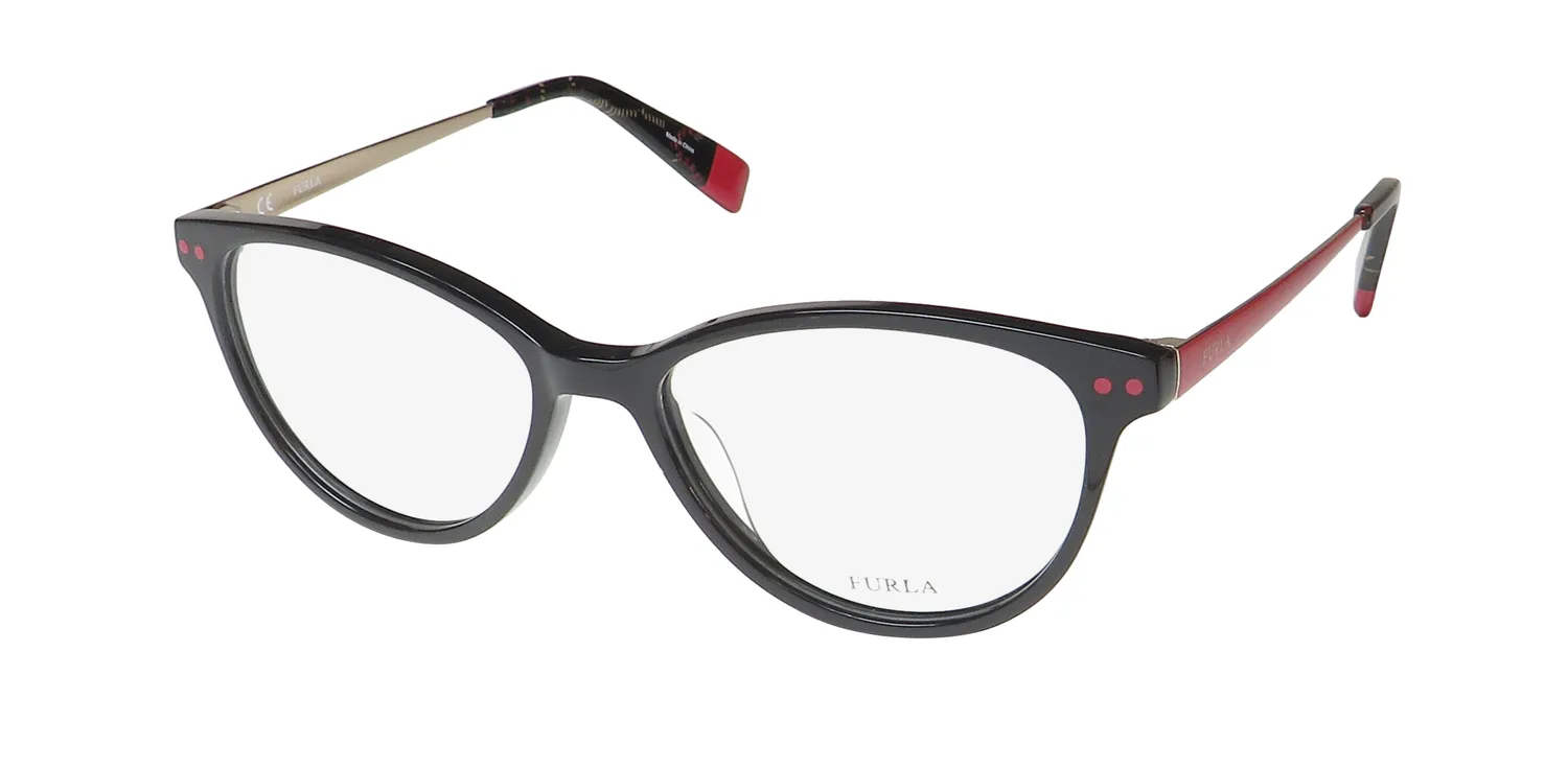 Furla Vfu083 0700 Eyeglasses Black 51mm