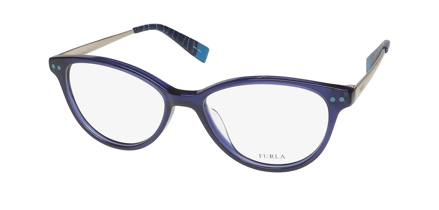 Furla Vfu083 0t31 Eyeglasses Blue 51mm