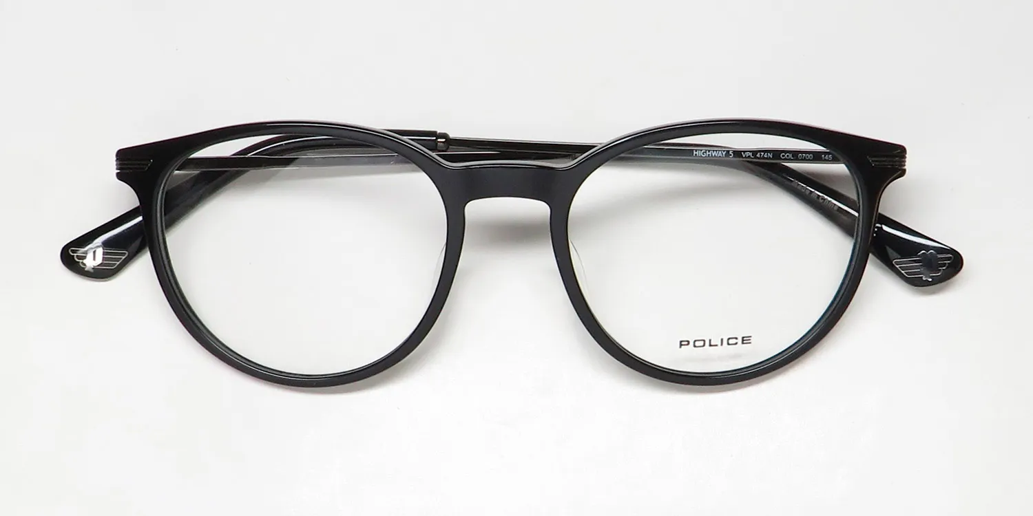 Police Vpl474n Highway 5 0700 Eyeglasses Black 50mm 2