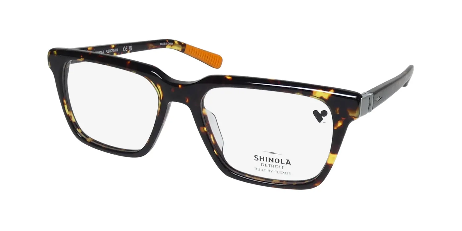 Flexon Shinola 15000 242 Eyeglasses Dark Amber Tortoise 54mm Unisex