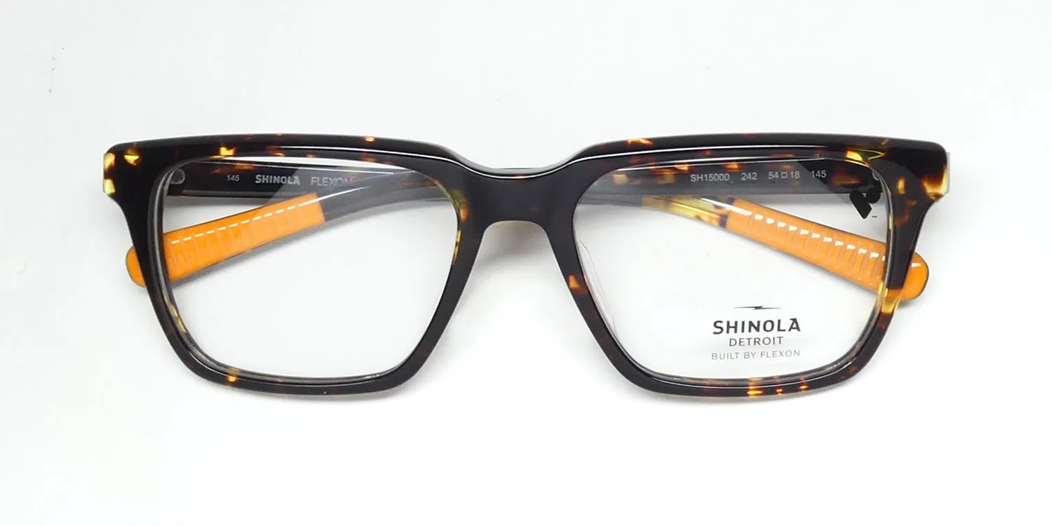 Flexon Shinola 15000 242 Eyeglasses Dark Amber Tortoise 54mm Unisex 2