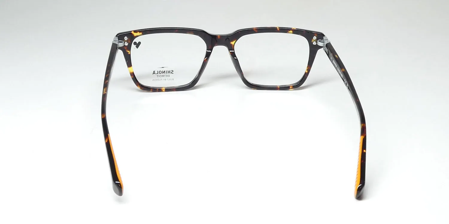 Flexon Shinola 15000 242 Eyeglasses Dark Amber Tortoise 54mm Unisex 5