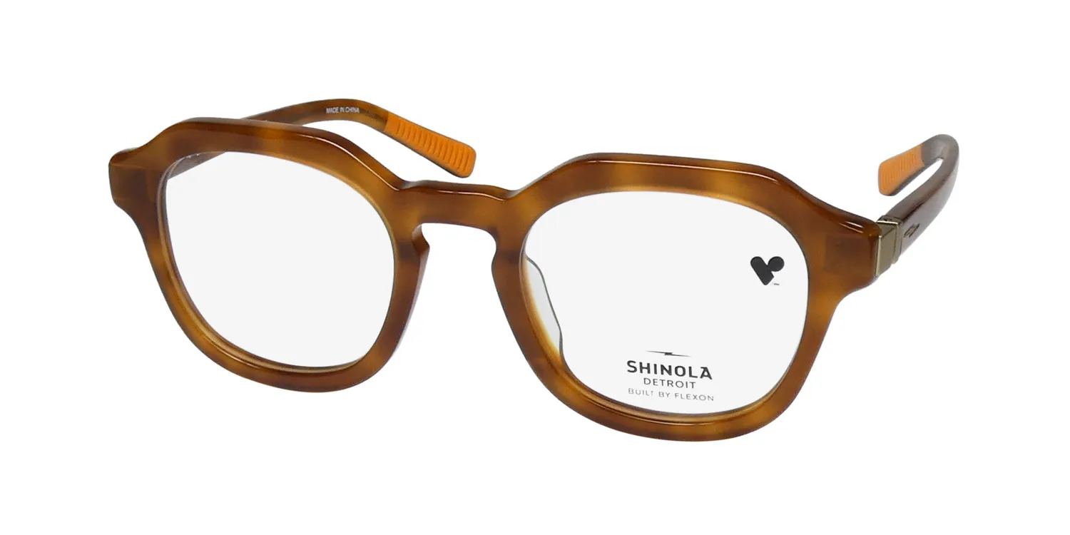 Flexon Shinola 15001 243 Eyeglasses Honey Tortoise 50mm Unisex