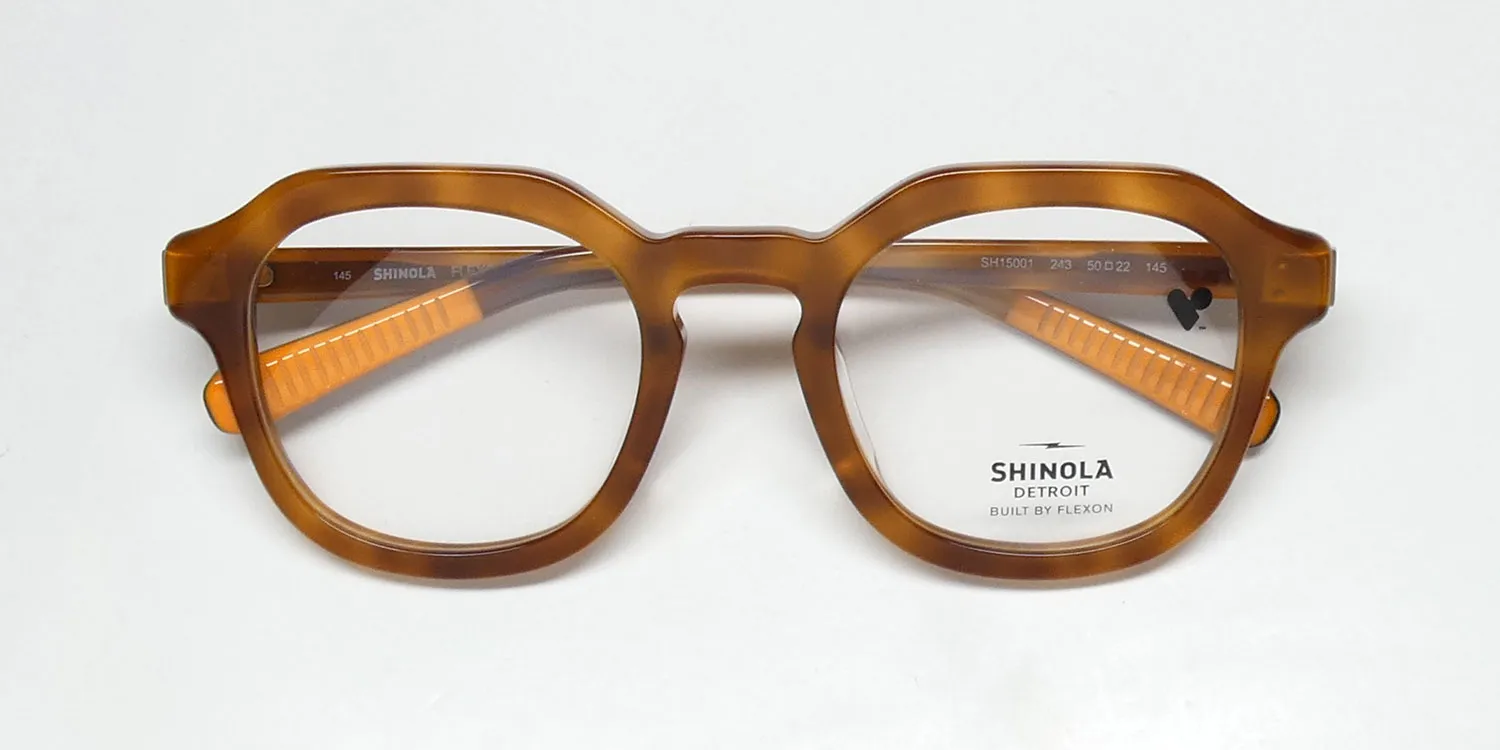 Flexon Shinola 15001 243 Eyeglasses Honey Tortoise 50mm Unisex 2