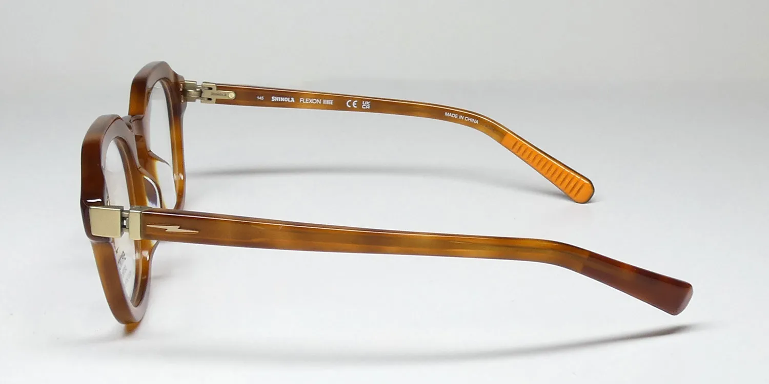 Flexon Shinola 15001 243 Eyeglasses Honey Tortoise 50mm Unisex 4