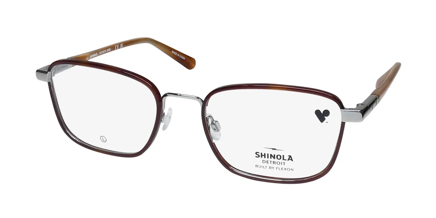 Flexon Shinola 23003 245 Eyeglasses Amber Horn 54mm Unisex