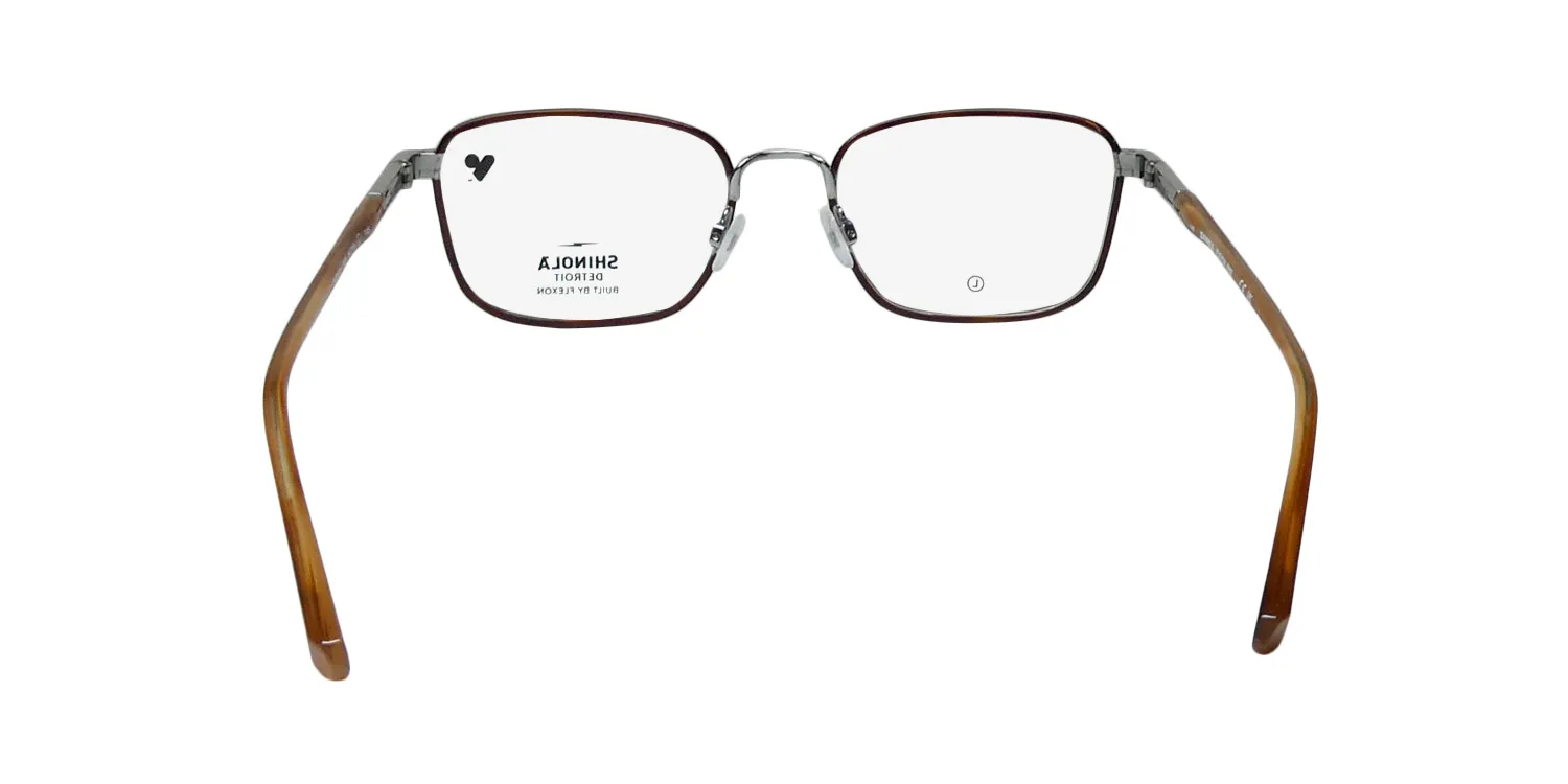 Flexon Shinola 23003 245 Eyeglasses Amber Horn 54mm Unisex 5