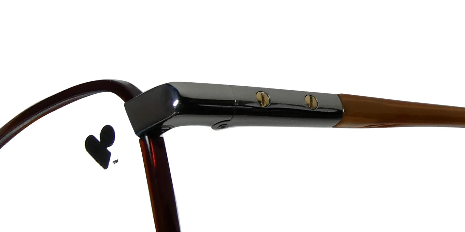 Flexon Shinola 23003 245 Eyeglasses Amber Horn 54mm Unisex 6
