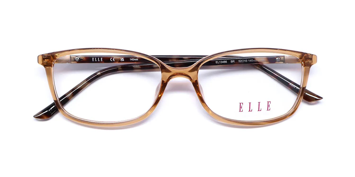 ELLE 13486 br Eyeglasses Brown Crystal 52mm 2