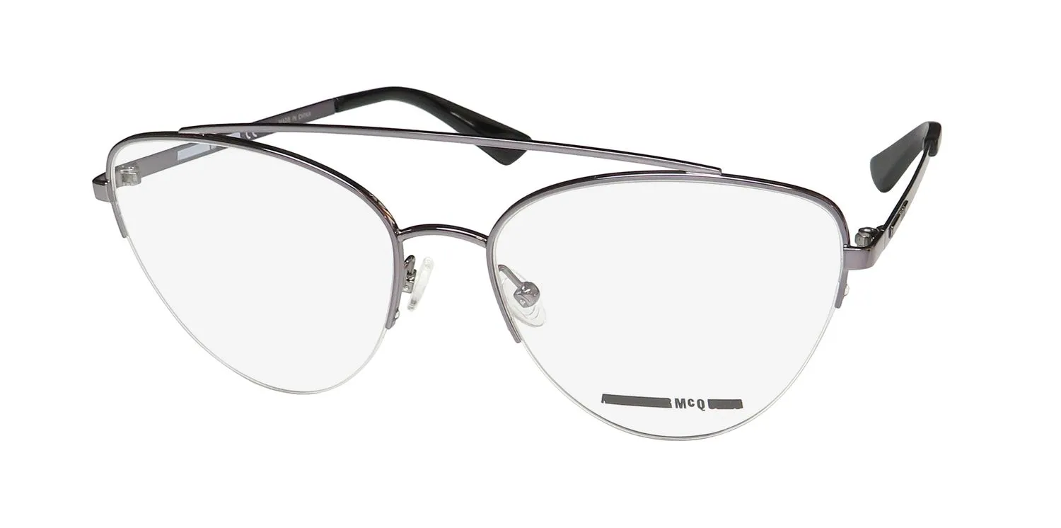 Alexander McQueen Mq0165o 001 Eyeglasses Ruthenium 55mm