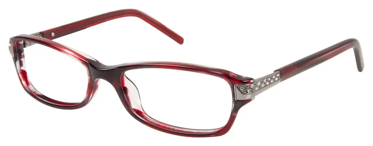 Ellen Tracy Eleni Eyeglasses Wine Horn 51mm Women