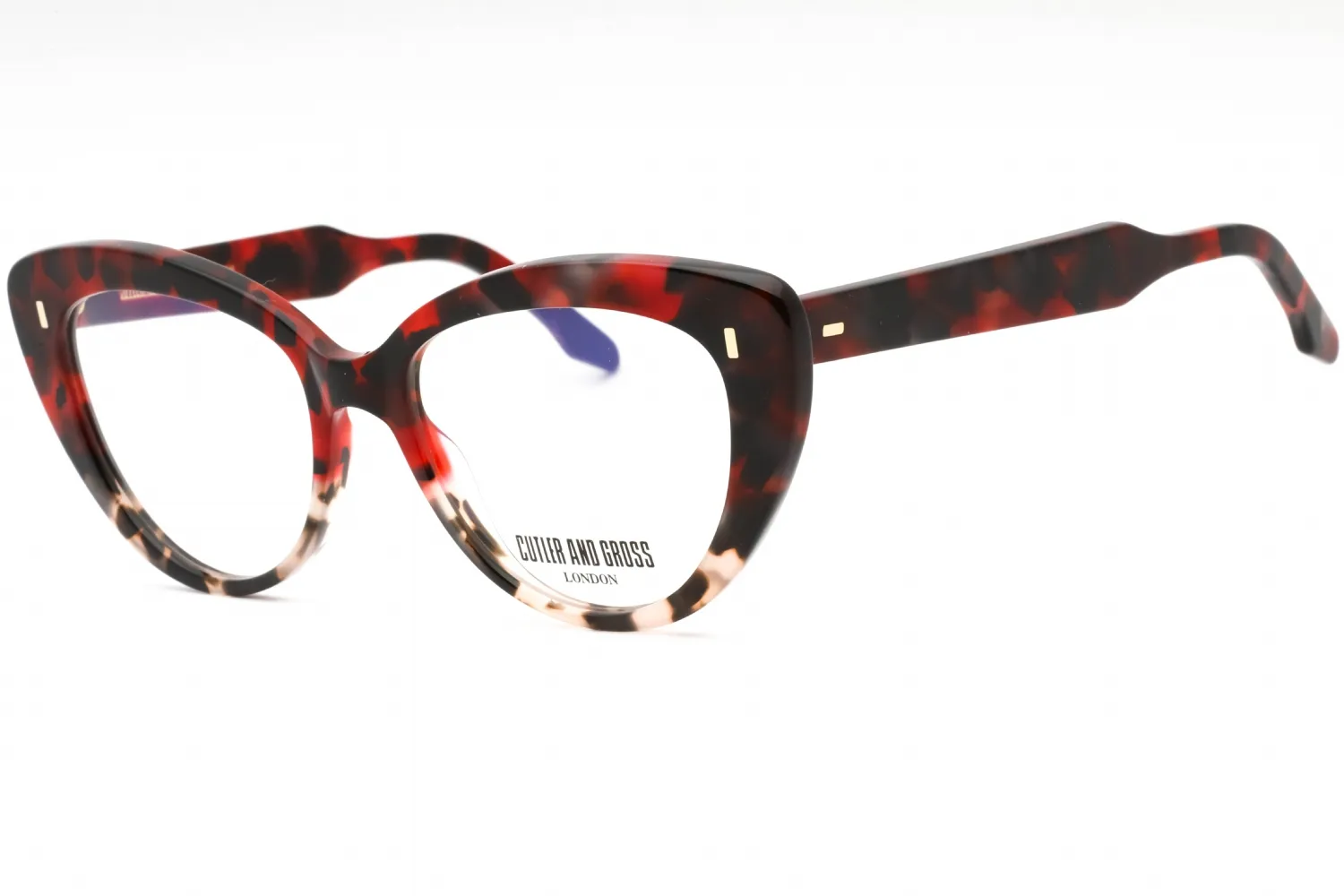 Cutler and Gross CG1350 003 Eyeglasses Red Havana 56mm Women