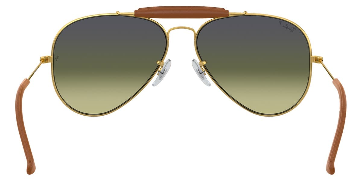 Ray-Ban RB3422Q 001M9 Sunglasses Light Brown Leather 58mm Men 4