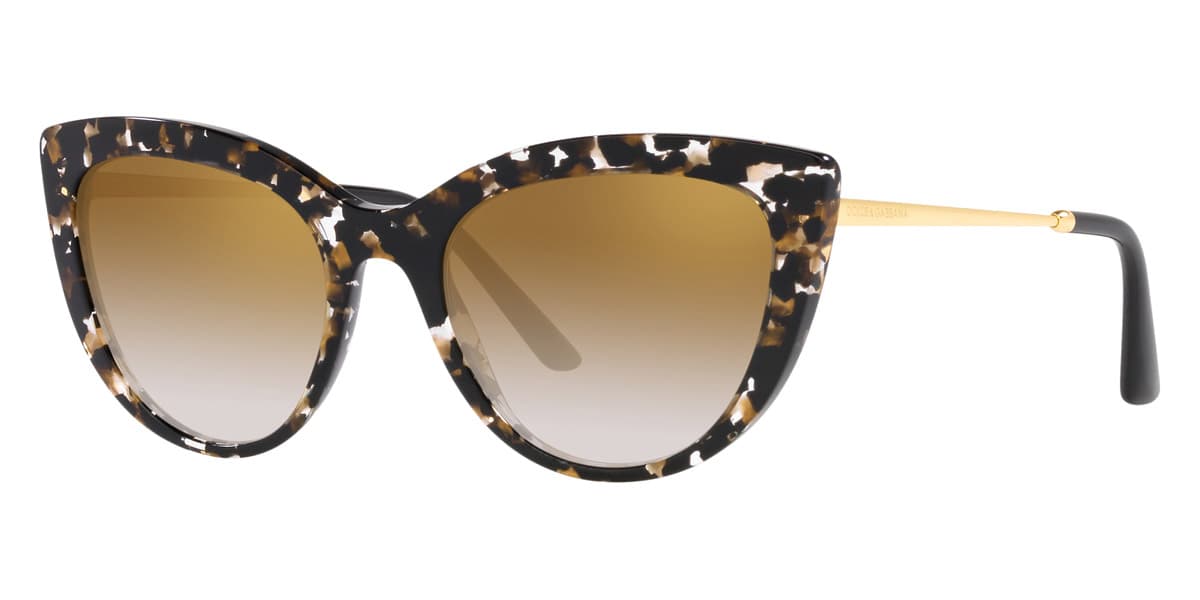 Dolce &amp; Gabbana DG4408 9116E Sunglasses Cube Black Gold 54mm Women