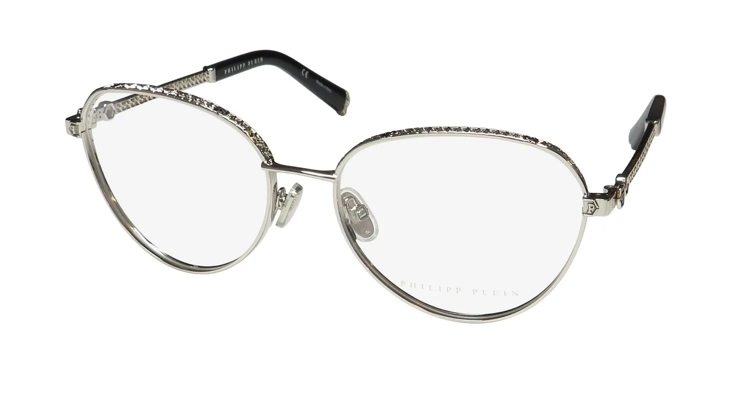 Philipp Plein Vpp035s 0579 Eyeglasses Silver 57mm