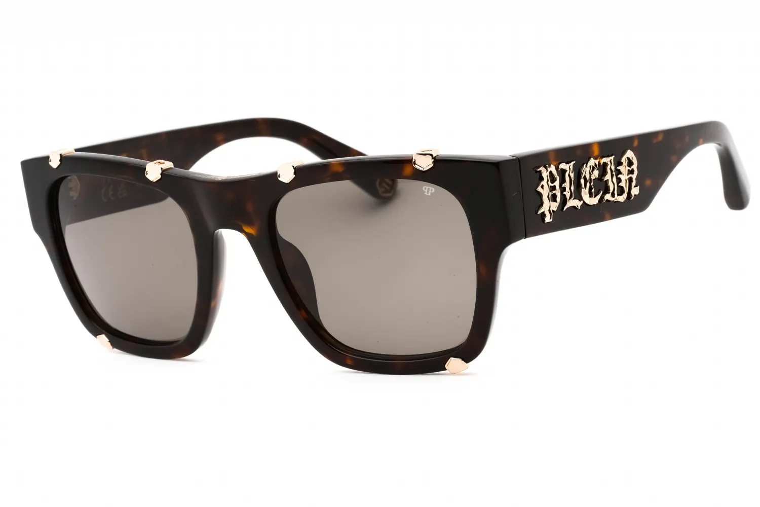 Philipp Plein SPP042W 0722 Sunglasses Shiny Dark Tortoise Gold 54mm Unisex