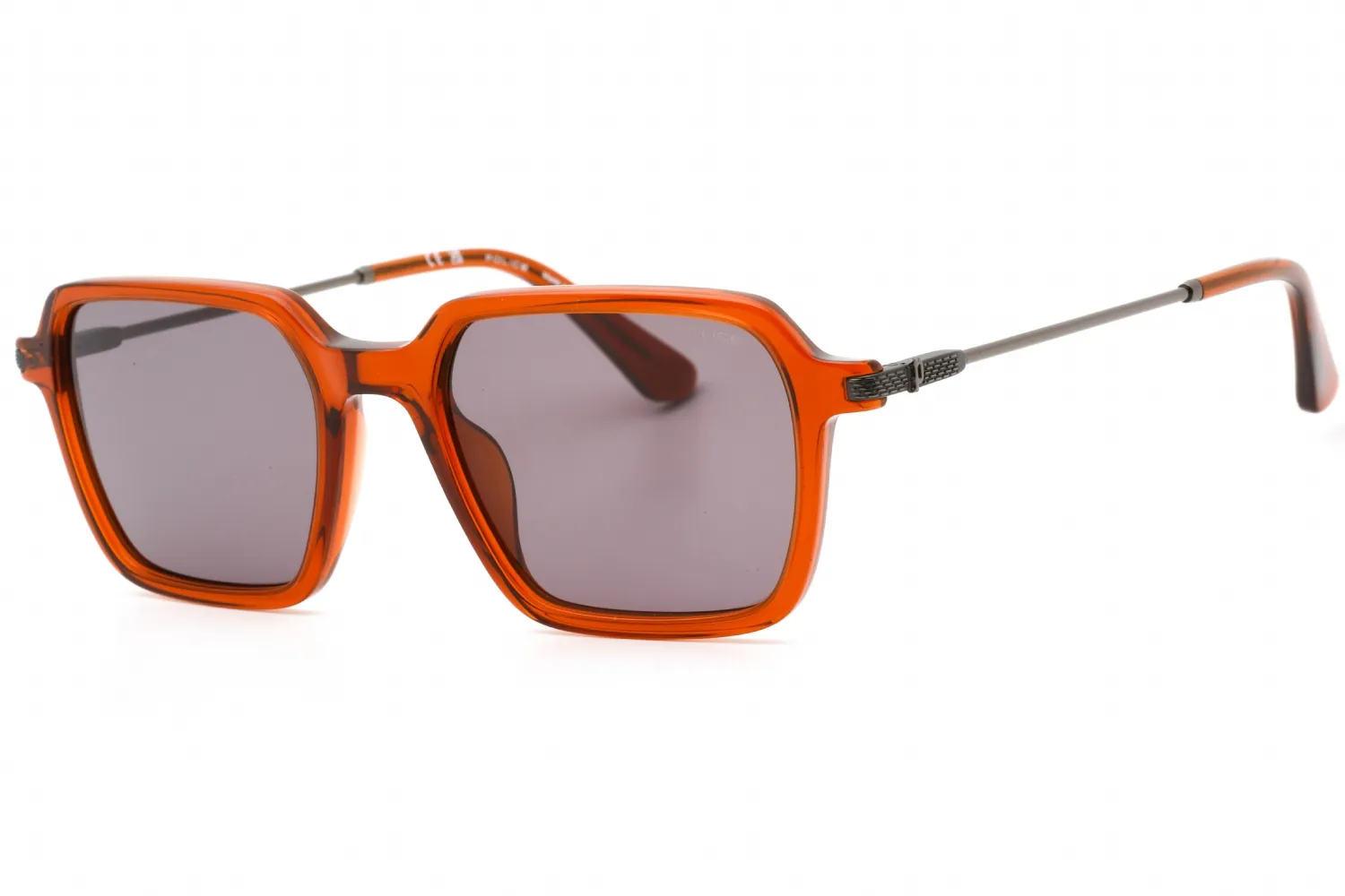 Police SPLL10M 0W45 Sunglasses Shiny Transparent Brown 52mm Men