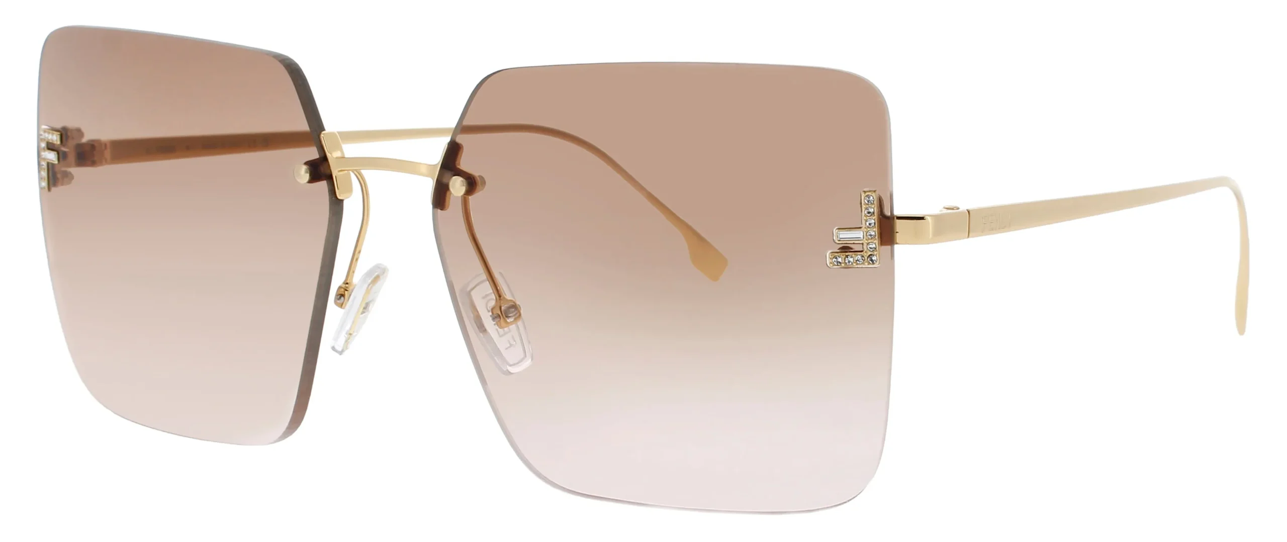 Fendi FE4082US 30T Sunglasses Shiny Endura Gold 59mm Women