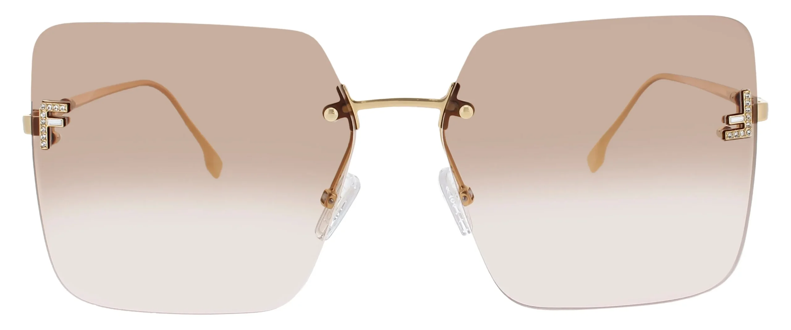 Fendi FE4082US 30T Sunglasses Shiny Endura Gold 59mm Women 2