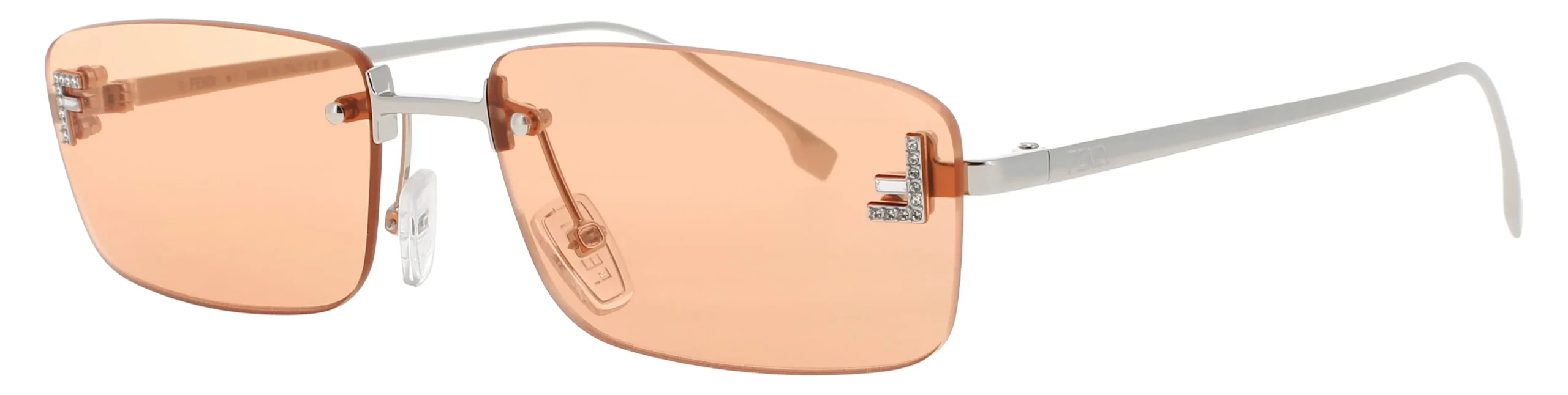 Fendi FE4172US 16J Sunglasses Shiny Palladium 54mm Unisex