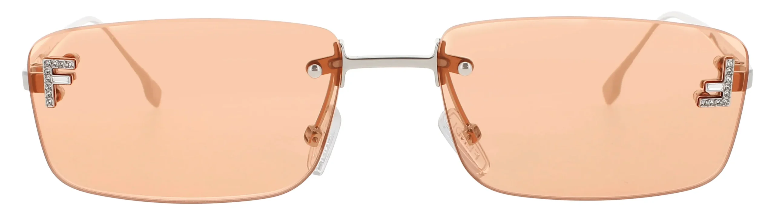 Fendi FE4172US 16J Sunglasses Shiny Palladium 54mm Unisex 2