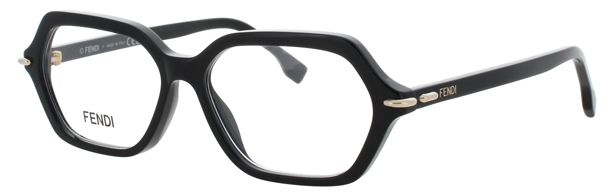 Fendi FE50125I 001 Eyeglasses Shiny Black 54mm Women