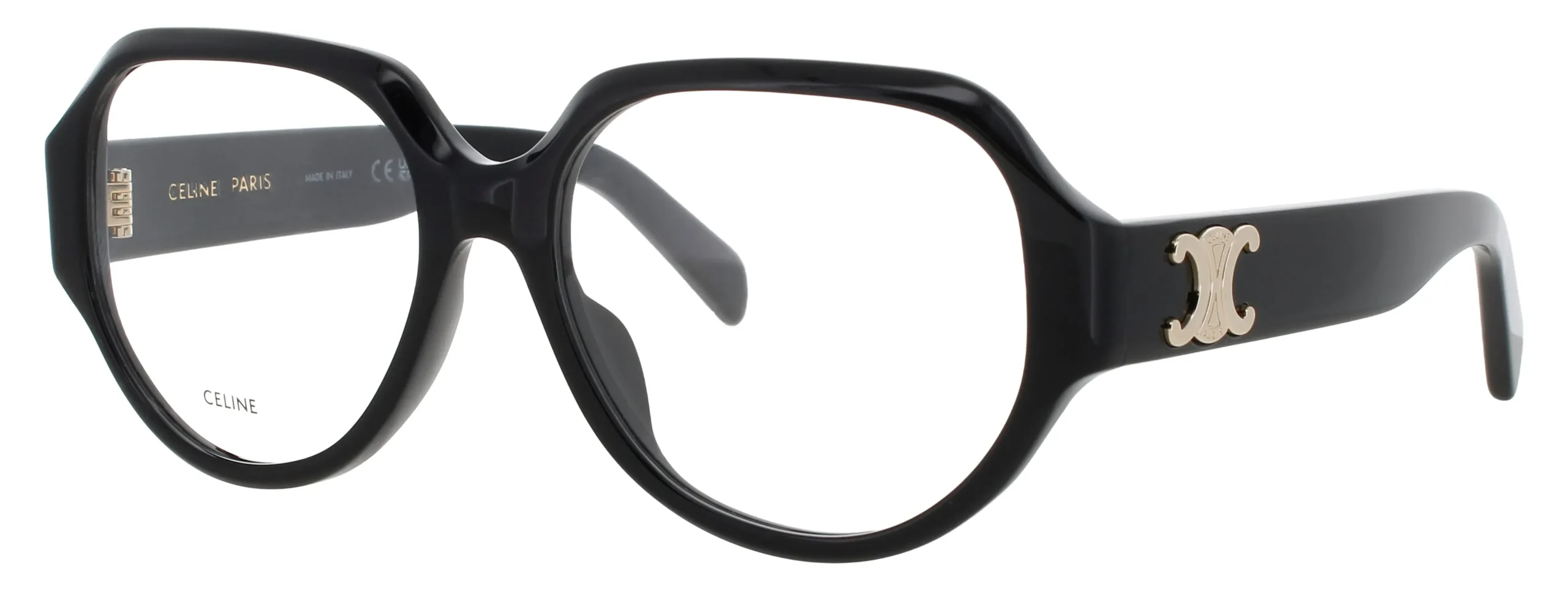 Celine CL50165I 001 Eyeglasses Shiny Black 55mm Men