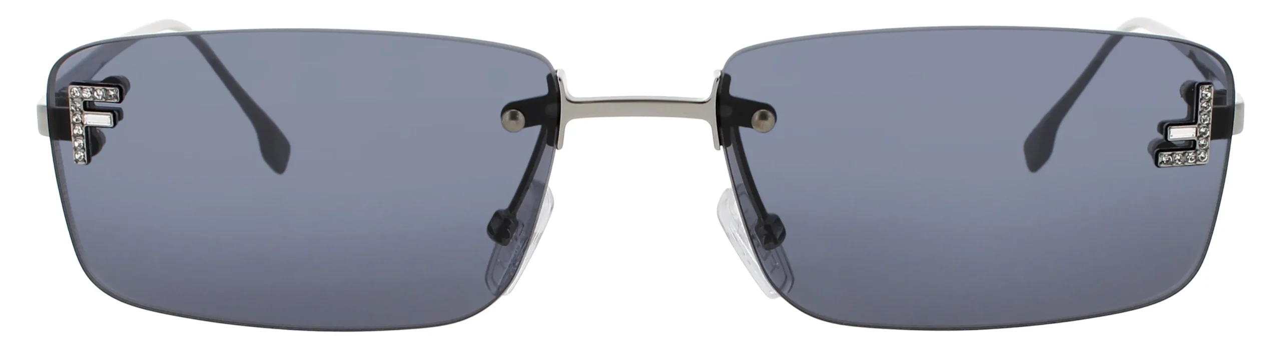 Fendi FE4172US 14V Sunglasses Shiny Light Ruthenium 54mm Unisex 2