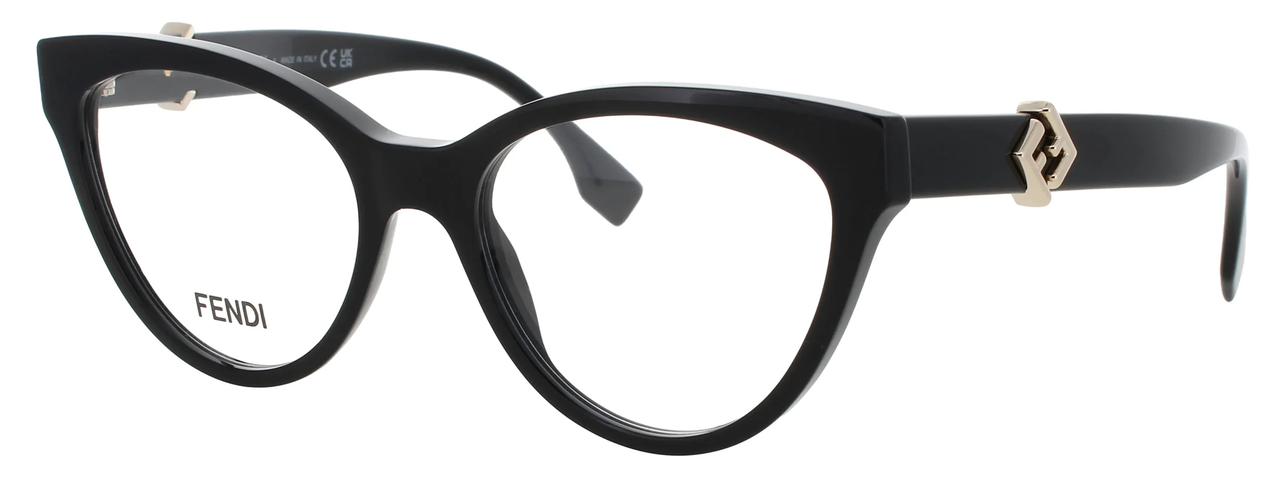Fendi FE50134I 001 Eyeglasses Shiny Black 54mm Women
