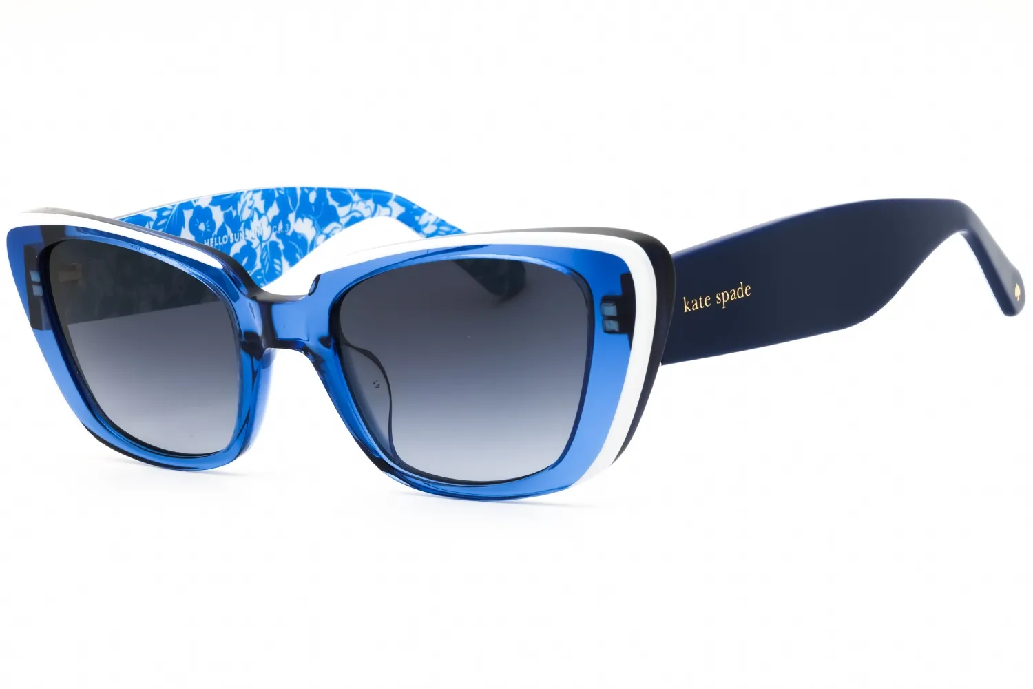 Kate Spade FABIA/S 00JU 9O Sunglasses Blue White 51mm Women