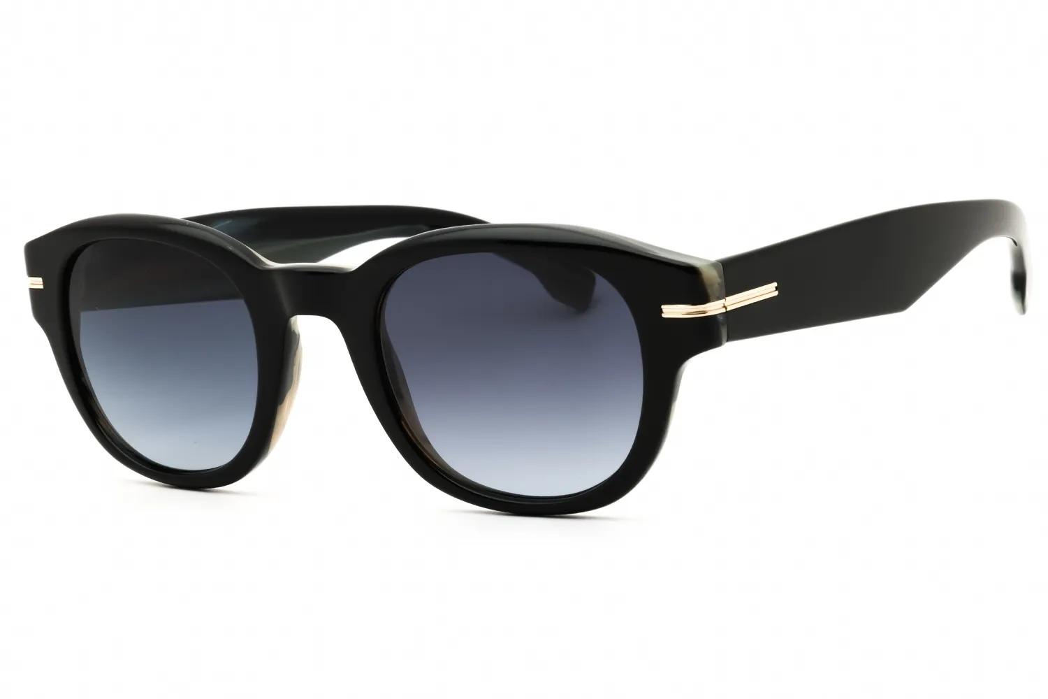 HUGO BOSS BOSS1717/S 0QF6 1I Sunglasses Black Striped White 48mm Men