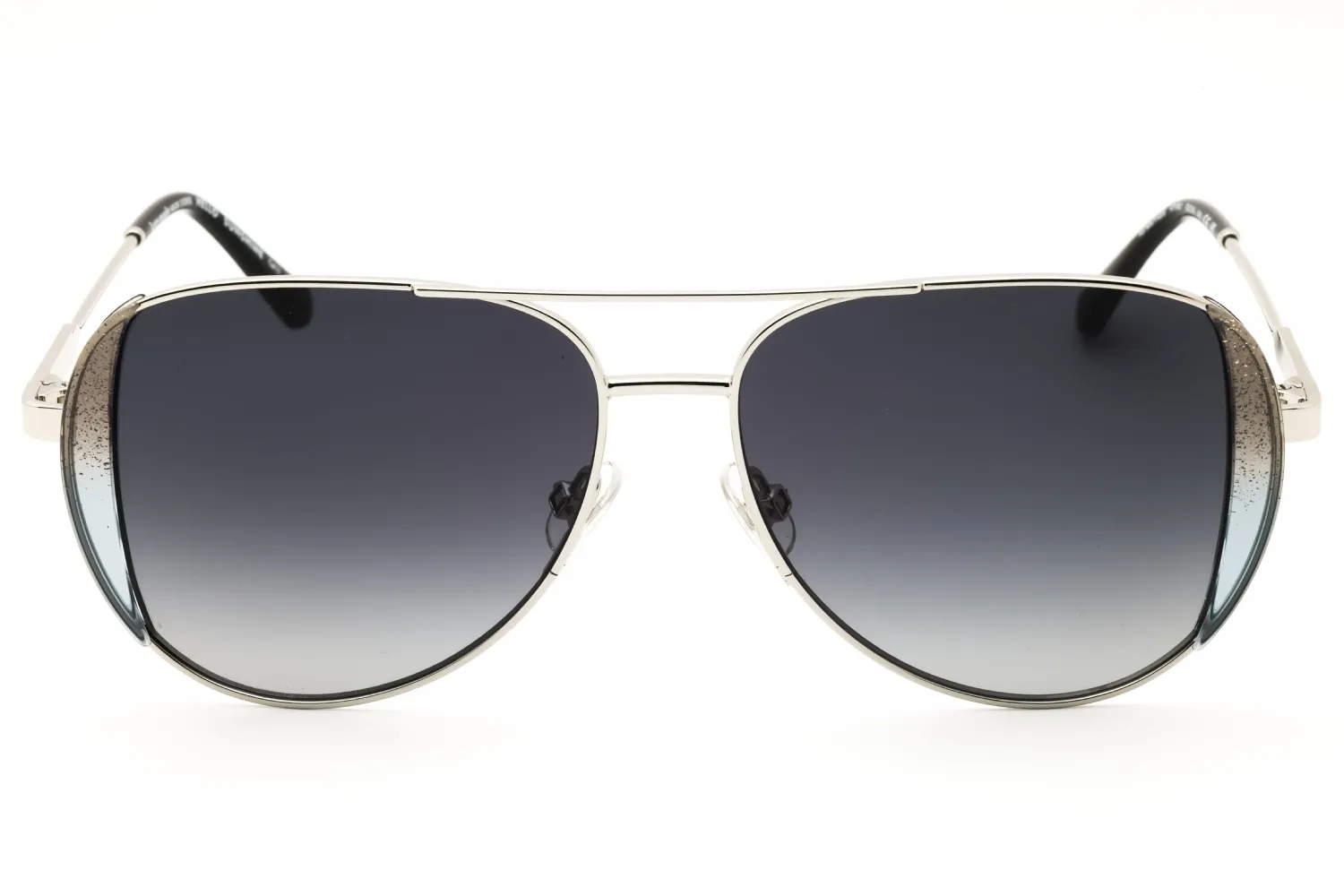 Kate Spade KS NAVY/G/S 0KTV 9O Sunglasses Black Glitter Palladium 53mm Women 2