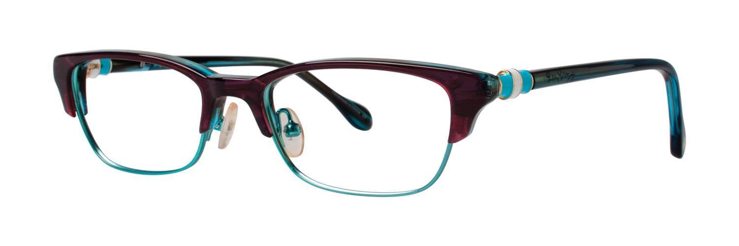 Lilly Pulitzer Cambell Eyeglasses Grape Turqoise 50mm Women