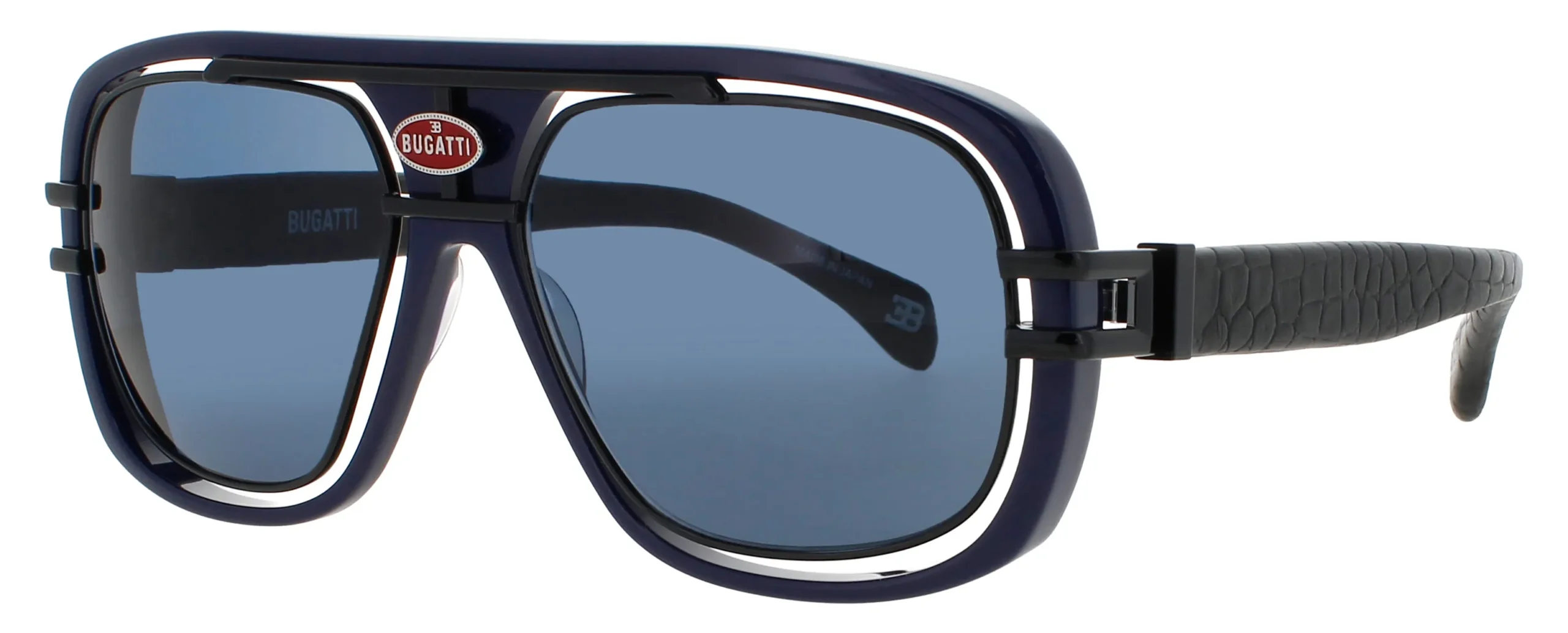 Bugatti 7 DK.BLU/BK Sunglasses Dark Blue 56mm Men
