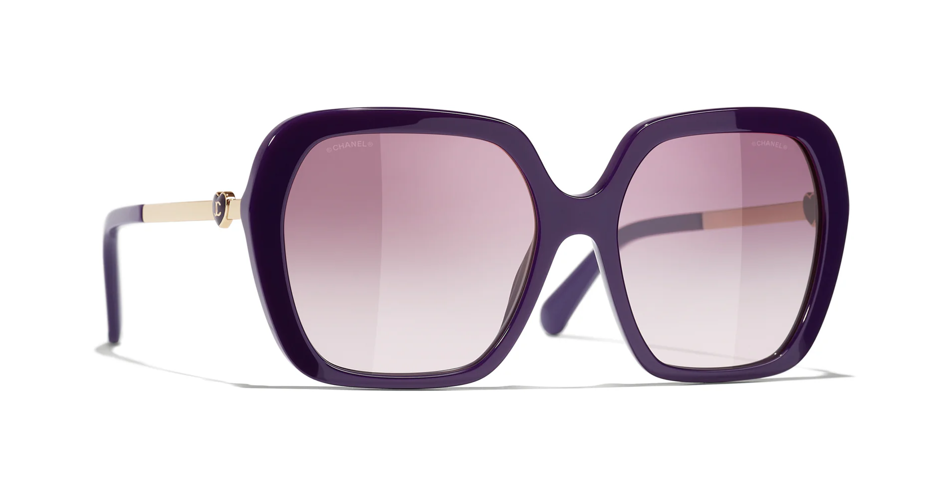 Chanel 5521-A c.1758/8H Sunglasses Violet Gold 56mm Women