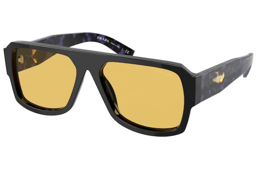 Prada SPR22Y 1AB0B7 Sunglasses Black Violet 56mm Men