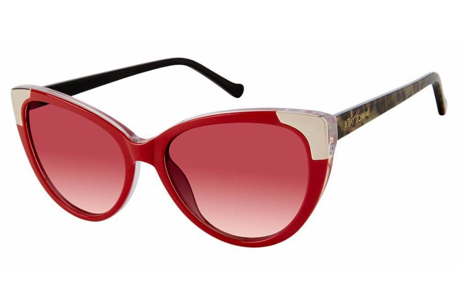 Betsey Johnson Going Steady Sunglasses Red 53mm Women