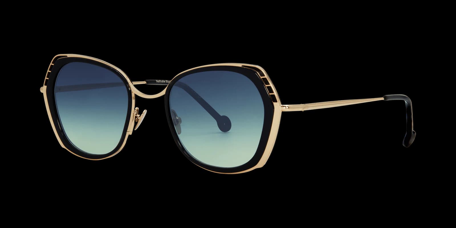 Nathalie Blanc Diane C680 Sunglasses Gold Black 53mm Women