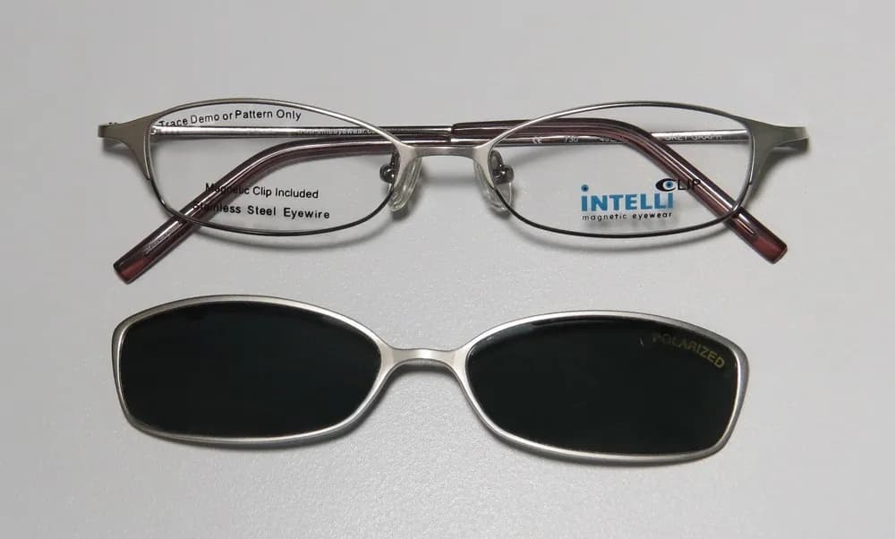 Elite Eyewear Intelli Clip 730 grey graph Eyeglasses Silver 49mm Unisex 3
