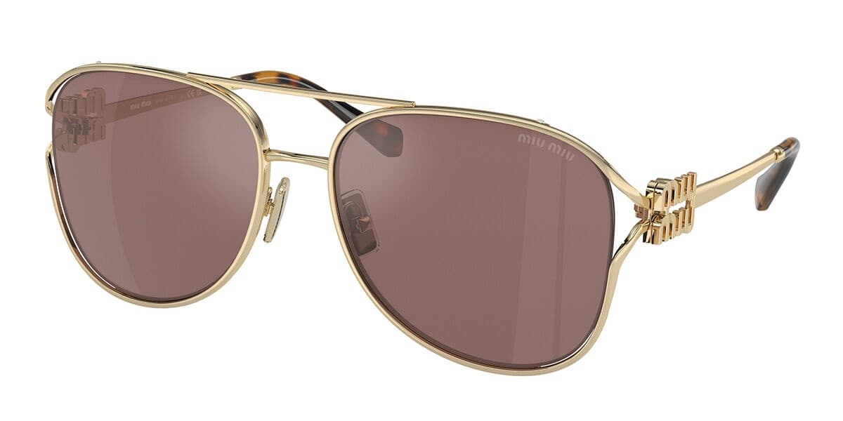 Miu Miu SMU52Z ZVN-70D Sunglasses Gold 130mm Women