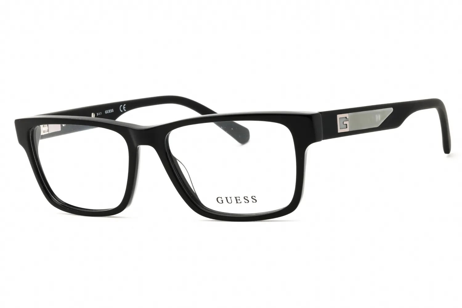 Guess GU50018 001 Eyeglasses Shiny Black 52mm Men