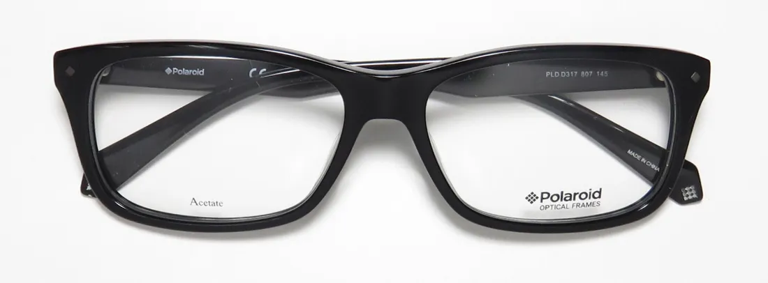 Polaroid D317 807 Eyeglasses Black 55mm Unisex 2