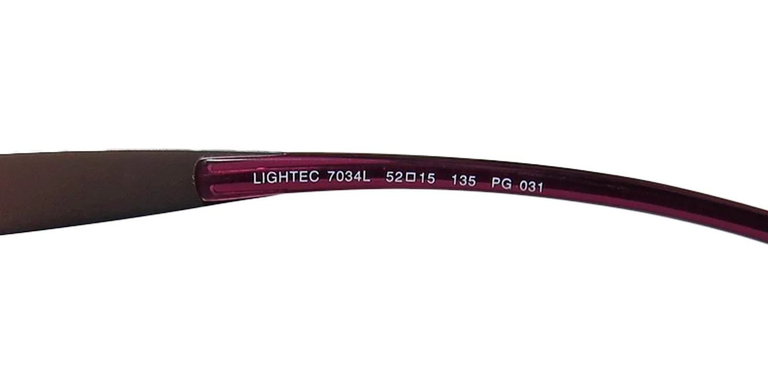 Lightec 7034l pg031 Eyeglasses Purple 52mm Unisex 7