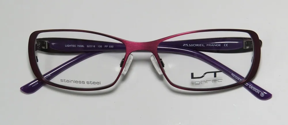 Lightec 7038l pp030 Eyeglasses Plum 52mm Unisex 2