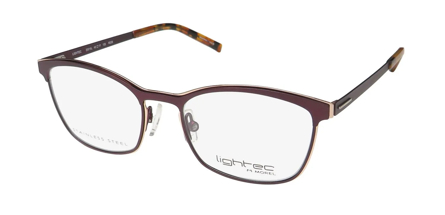 Lightec 30018l rd06 Eyeglasses Dark Red 48mm