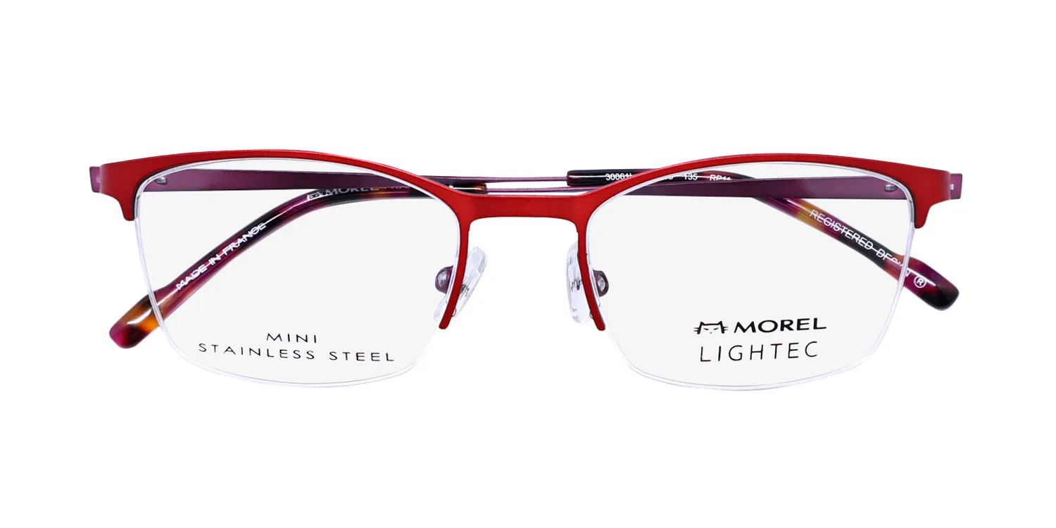 Morel Lightec 30061l rp11 Eyeglasses Red 49mm 2