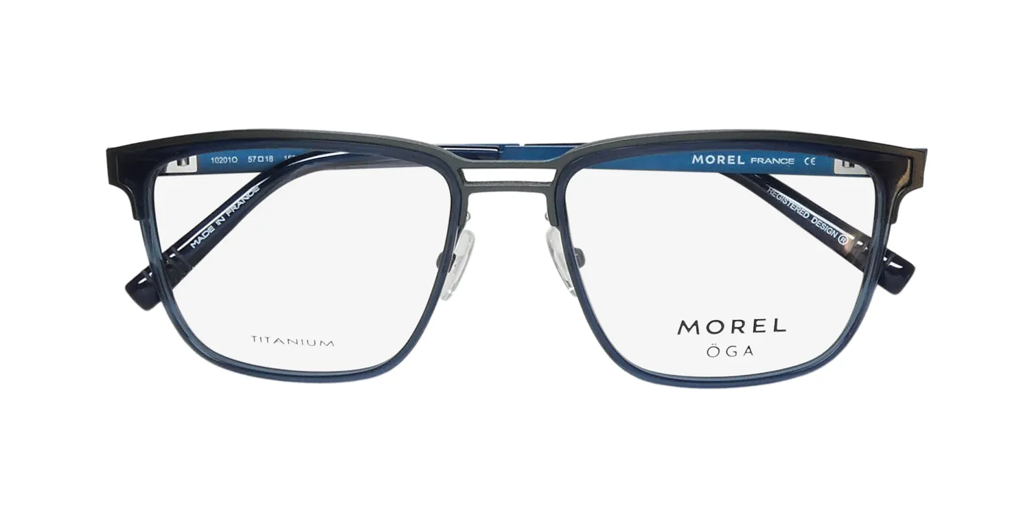 Morel Oga 10201o bg11 Eyeglasses Blue 57mm 2