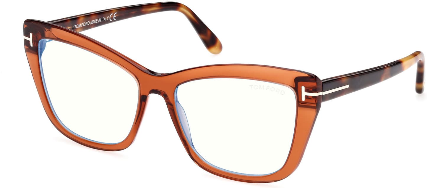 Tom Ford FT5826B 48 Eyeglasses Shiny Dark Brown 55mm Women