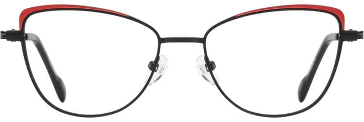 Scott Harris SH-850 C1 Eyeglasses Black Red 49mm Women 2